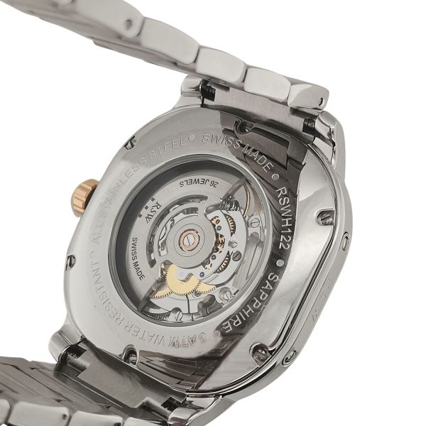 Montre RSW Automatique Automatique Le Loce Coeur Ouvert Brqcelet Acier