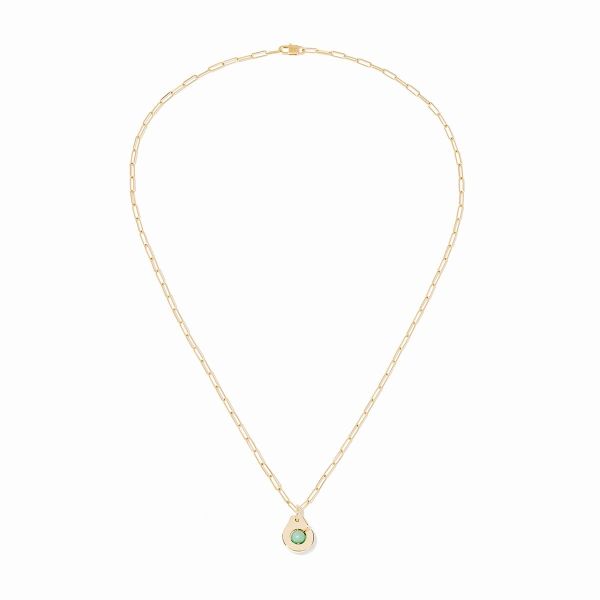 Pendentif Dinh Van Petit Modèle Modèle Or Jaune Chrysoprase