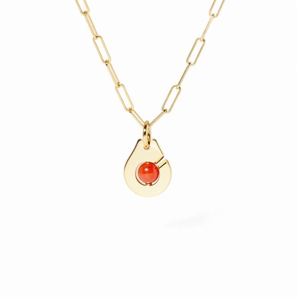 Pendentif Dinh Van Petit Modèle Modèle Or Jaune Corail