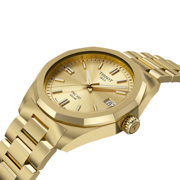 Montre Tissot PRC 100 Solar Quartz 34mm Cadran Champagne