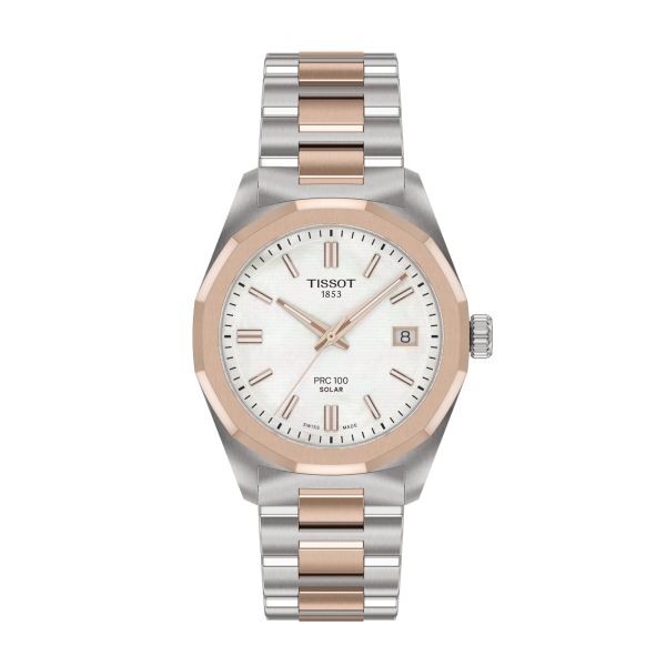 Montre Tissot PRC 100 Solar Quartz 34mm Cadran Nacre blanche