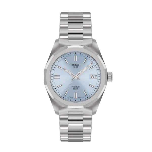 Montre Tissot PRC 100 Solar Quartz 34mm Cadran Bleu glacier