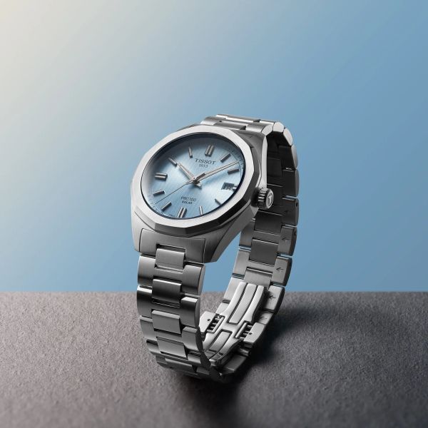 Montre Tissot PRC 100 Solar Quartz 34mm Cadran Bleu glacier