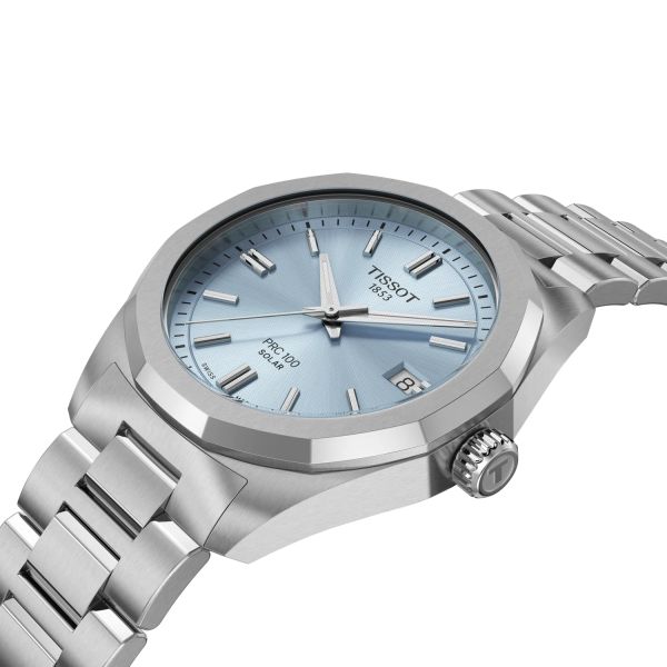 Montre Tissot PRC 100 Solar Quartz 34mm Cadran Bleu glacier