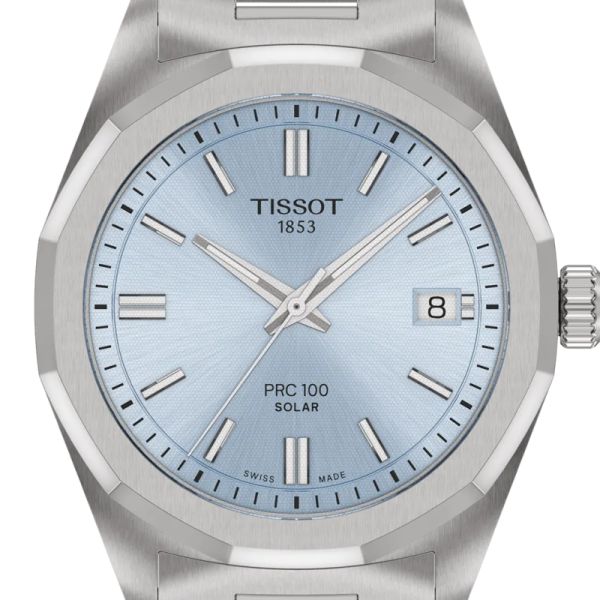 Montre Tissot PRC 100 Solar Quartz 34mm Cadran Bleu glacier
