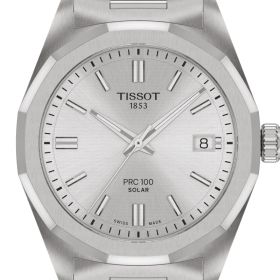 Montre Tissot PRC 100 Solar Quartz 34mm Cadran Argent