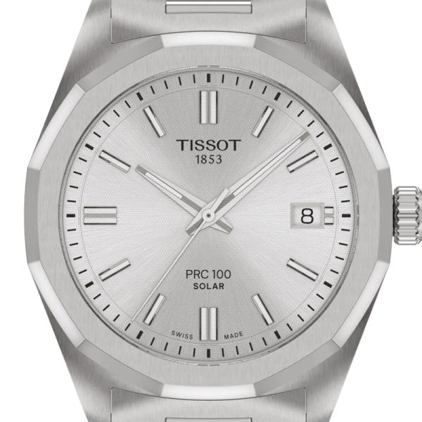 Montre Tissot PRC 100 Solar Quartz 34mm Cadran Argent