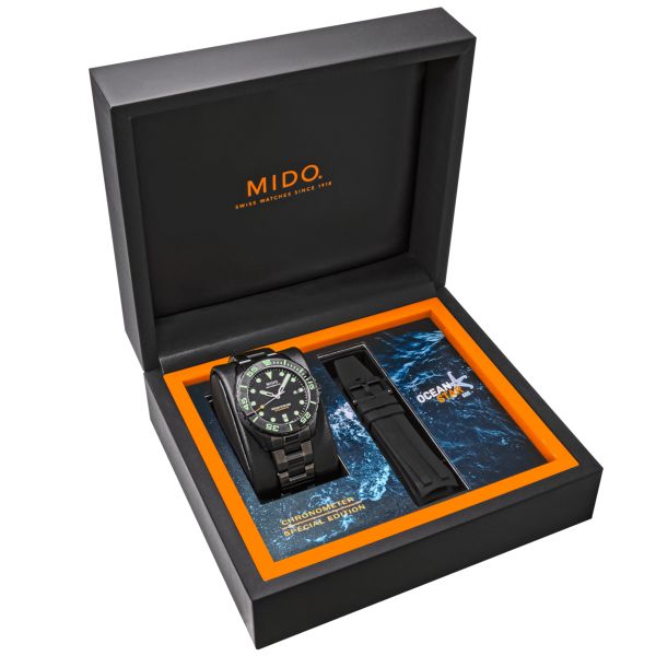 Montre Mido Ocean Star 600 Chronometer DLC Noir Cadran Noir Bracelet Acier