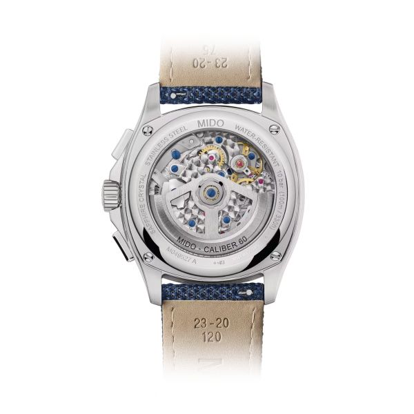 Montre Mido Multifort TV Big Date Bracelet Acier Cadran Bleu