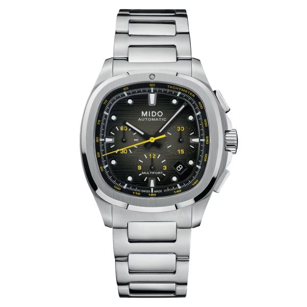 Montre Mido Multifort Chronographe Bracelet Acier Cadran Noir