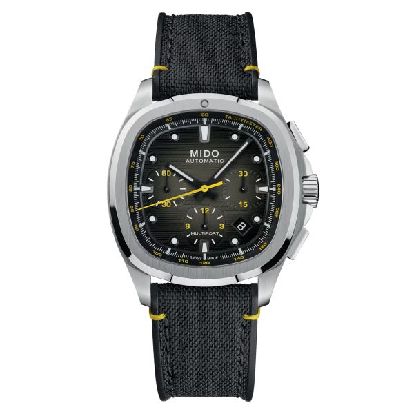 Montre Mido Multifort Chronographe Bracelet Acier Cadran Noir