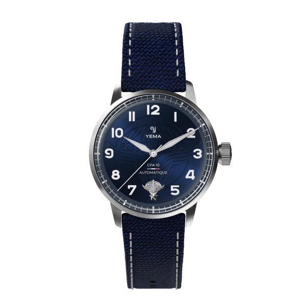 Montre Yema Flygraf CPA10 Manufacture Bleu Bracelet Canvas