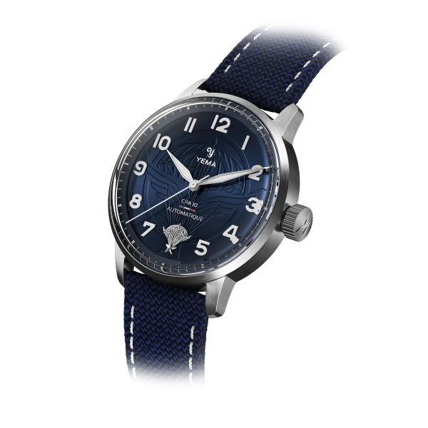 Montre Yema Flygraf CPA10 Manufacture Bleu Bracelet Canvas
