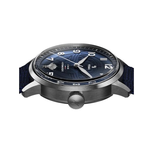 Montre Yema Flygraf CPA10 Manufacture Bleu Bracelet Canvas