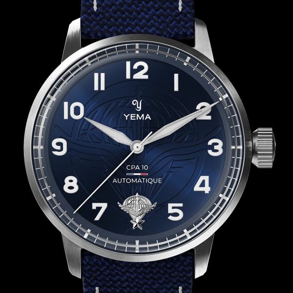 Montre Yema Flygraf CPA10 Manufacture Bleu Bracelet Canvas