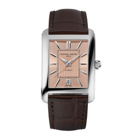 Montre Frederique Constant Classics Carrée Cadran Saumon Bracelet Cuir