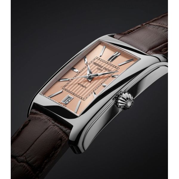 Montre Frederique Constant Classics Carrée Cadran Saumon Bracelet Cuir