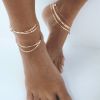 Bracelet Cheville Vanrycke Skin Tattoo Or Rose 18k 24cm