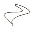 Collier Mano J Chaîne Titane Diamant Noir Skull Or Rouge 9kt