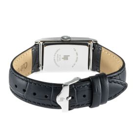 Montre Lip Churchill T18 Cadran Argent Bracelet Cuir Noir