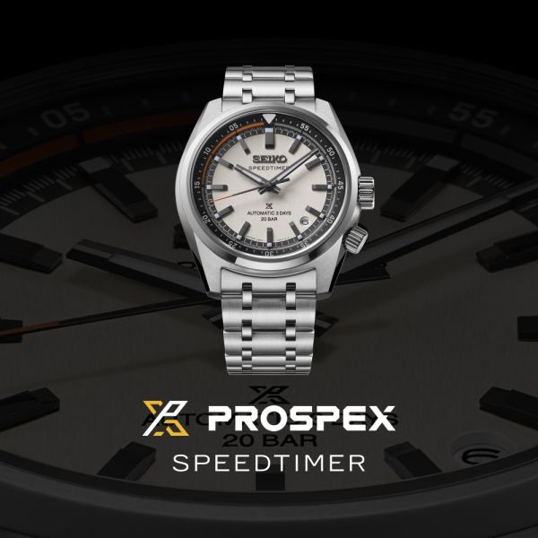 Montre Seiko Automatique Speedtimer SPB513JJ1 Cadran Blanc Bracelet Acier