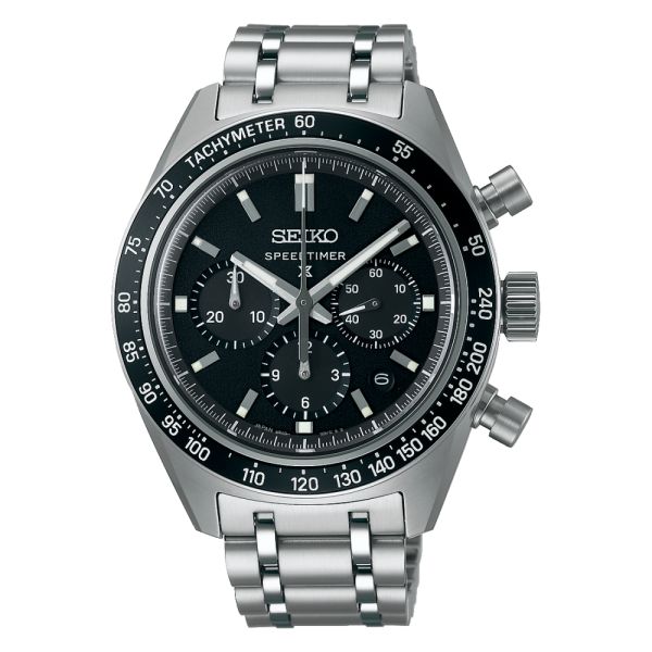 Montre Seiko Prospex Chrono Speedtimer SRQ055J1 Cadran Noir Bracelet Acier