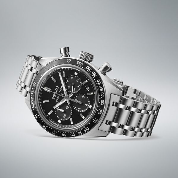 Montre Seiko Prospex Chrono Speedtimer SRQ055J1 Cadran Noir Bracelet Acier