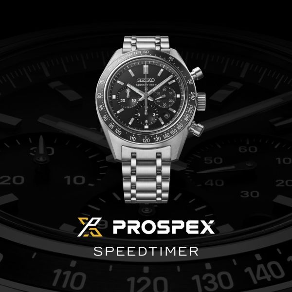Montre Seiko Prospex Chrono Speedtimer SRQ055J1 Cadran Noir Bracelet Acier