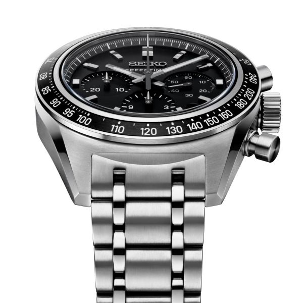 Montre Seiko Prospex Chrono Speedtimer SRQ055J1 Cadran Noir Bracelet Acier