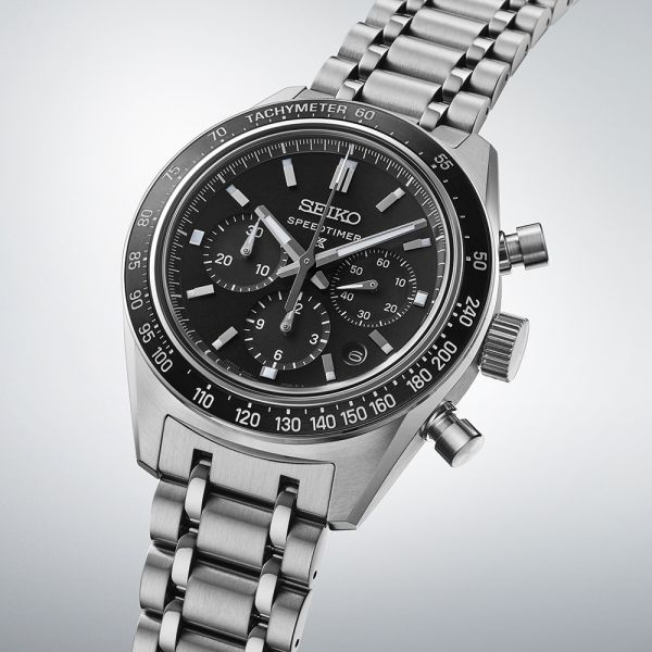 Montre Seiko Prospex Chrono Speedtimer SRQ055J1 Cadran Noir Bracelet Acier