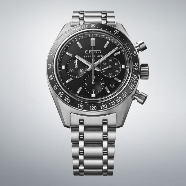 Montre Seiko Prospex Chrono Speedtimer SRQ055J1 Cadran Noir Bracelet Acier