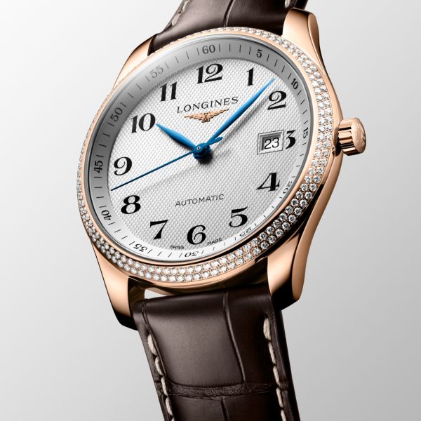 Montre Longines Master Collection 40mm Automatique Cadran Argenté "grain d'orge" Bracelet Alligator