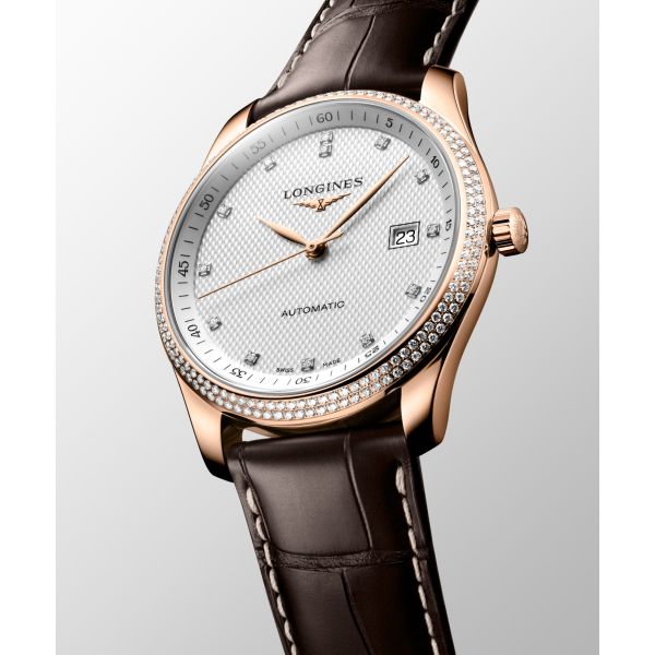 Montre Longines Master Collection 40mm Automatique Cadran Argenté "grain d'orge" Bracelet Alligator