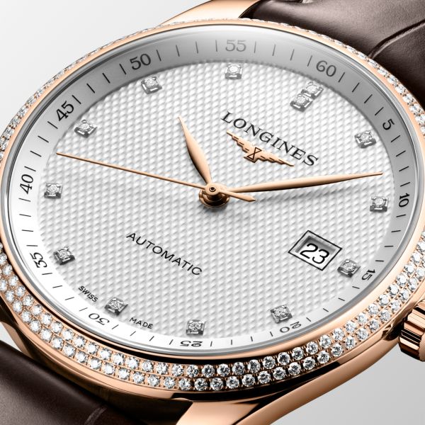 Montre Longines Master Collection 40mm Automatique Cadran Argenté "grain d'orge" Bracelet Alligator
