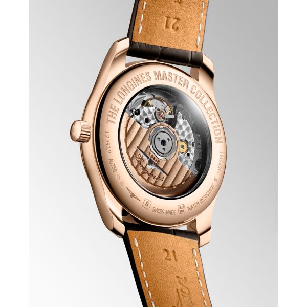 Montre Longines Master Collection 40mm Automatique Cadran Argenté "grain d'orge" Bracelet Alligator