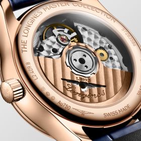 Montre Longines Master Collection Moonphase 34mm Automatique Cadran Nacre blanche Bracelet Alligator