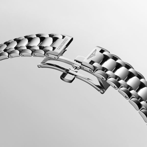 Montre Longines Primaluna Moonphase 34mm Automatique Cadran Nacre blanche Bracelet Acier