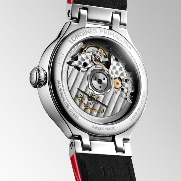 Montre Longines Primaluna Moonphase 34mm Automatique Cadran Nacre blanche Bracelet Alligator