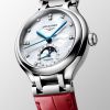 Montre Longines Primaluna Moonphase 34mm Automatique Cadran Nacre blanche Bracelet Alligator