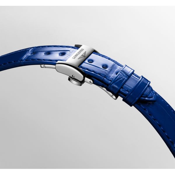 Montre Longines Primaluna Moonphase 34mm Automatique Cadran Argenté Bracelet Alligator
