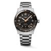 Montre Longines Spirit Zulu Time 42mm Automatique Cadran Noir mat Bracelet Acier