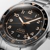 Montre Longines Spirit Zulu Time 42mm Automatique Cadran Noir mat Bracelet Acier