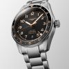 Montre Longines Spirit Zulu Time 42mm Automatique Cadran Noir mat Bracelet Acier