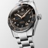 Montre Longines Spirit Zulu Time 39mm Automatique Cadran Noir mat Bracelet Acier