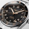 Montre Longines Spirit Zulu Time 39mm Automatique Cadran Noir mat Bracelet Acier