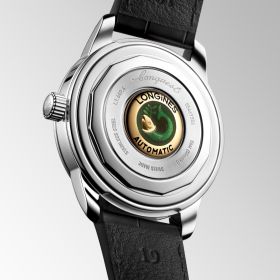Montre Conquest Heritage 38mm Automatique Cadran Vert laqué poli Bracelet Alligator