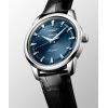Montre Conquest Heritage 40mm Automatique Cadran Bleu laqué poli Bracelet Alligator