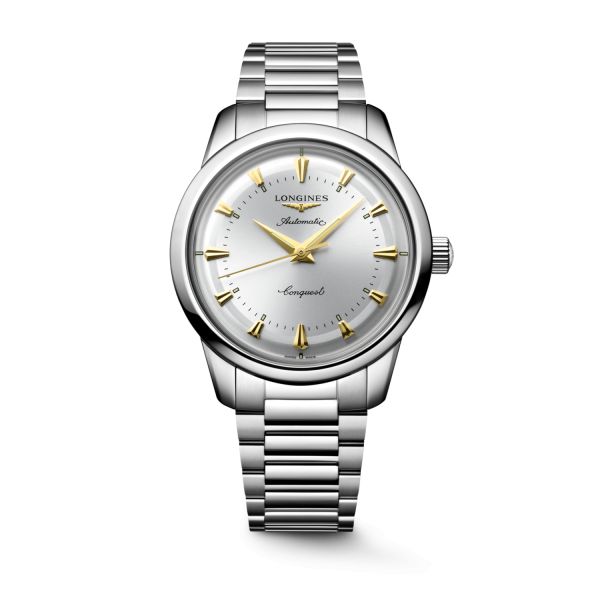 Montre Conquest Heritage 40mm Automatique Cadran Argenté Bracelet Acier