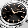 Montre Conquest Heritage 40mm Automatique Cadran Noir laqué poli Bracelet Acier