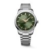 Montre Conquest Heritage 40mm Automatique Cadran Vert laqué poli Bracelet Acier